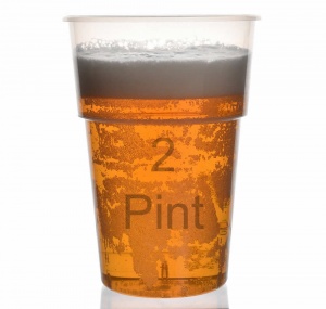 Katerglass 2-Pint Disposable Beer Cup 40oz To Line Tumbler CE UK Delivery